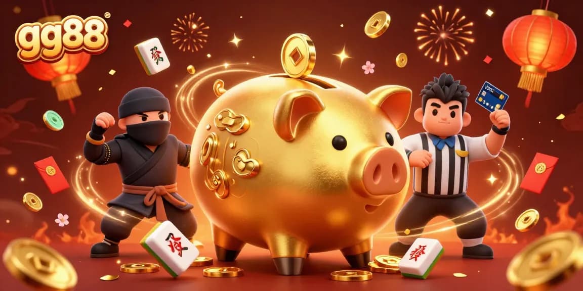 Join the excitement at gg88 with a golden piggy bank wrestler and high-stakes action!