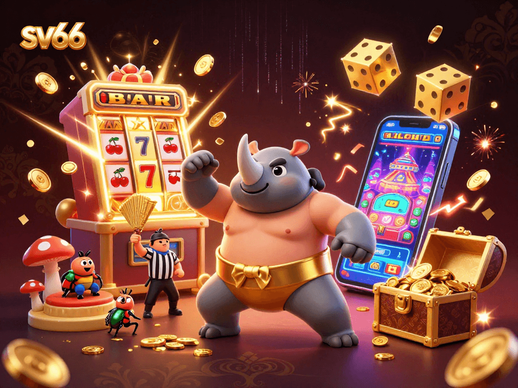 Experience winning thrills at sv66 with the dynamic 3D casino scene illustrating exciting gaming action.