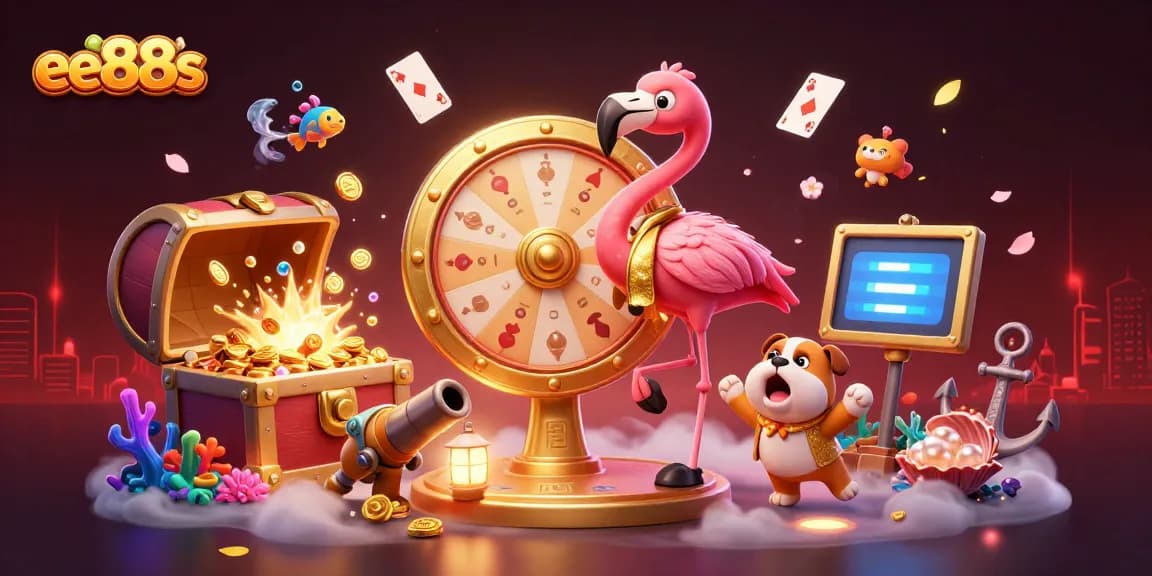 Experience the thrill of ee88s with a dynamic game show scene filled with vibrant gaming elements.