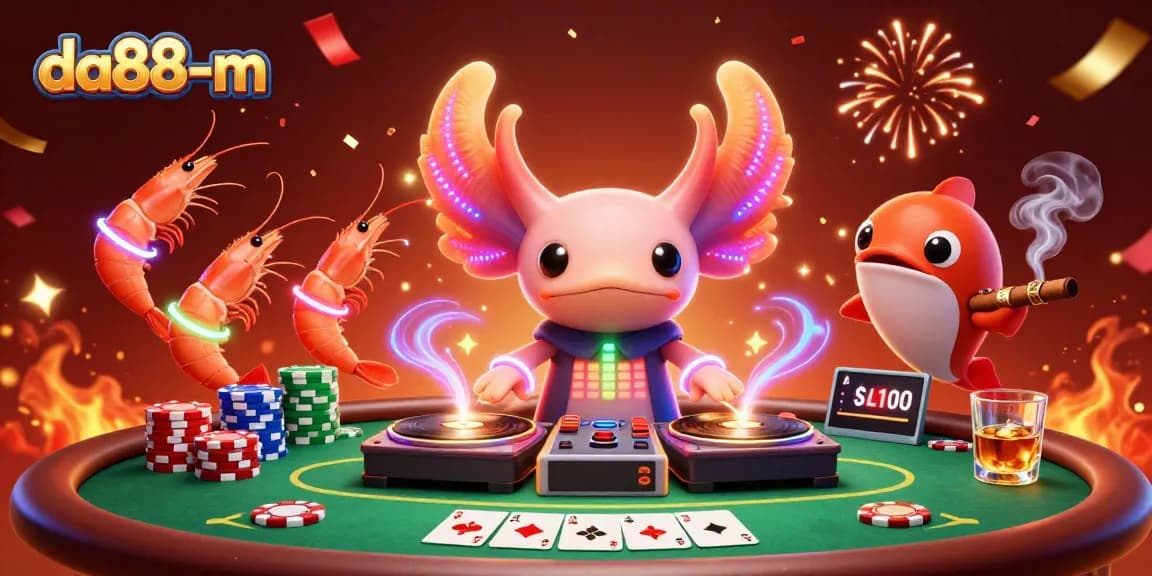 Experience thrilling gameplay at da88-m with vibrant casino action and neon underwater characters.