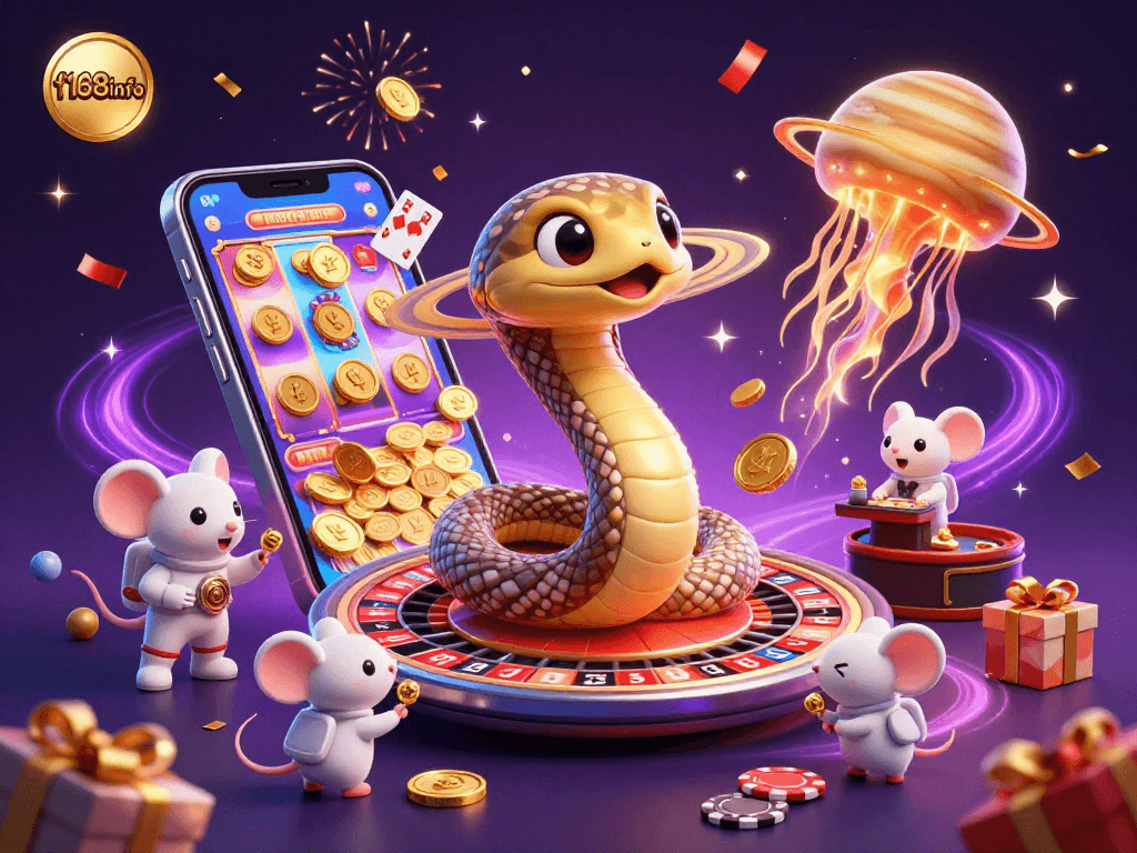 Engage in thrilling gameplay on f168info with cosmic casino adventures featuring vibrant characters and games.