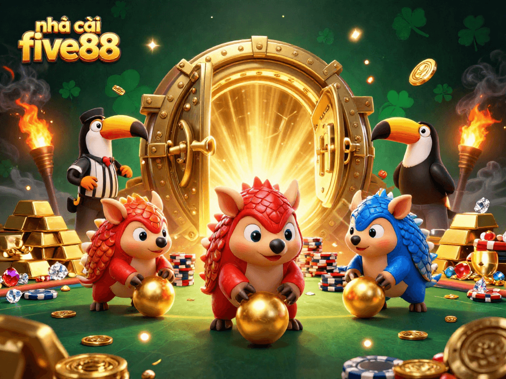 Experience excitement at nhà cái five88 with dynamic pangolins bowling through poker chips.