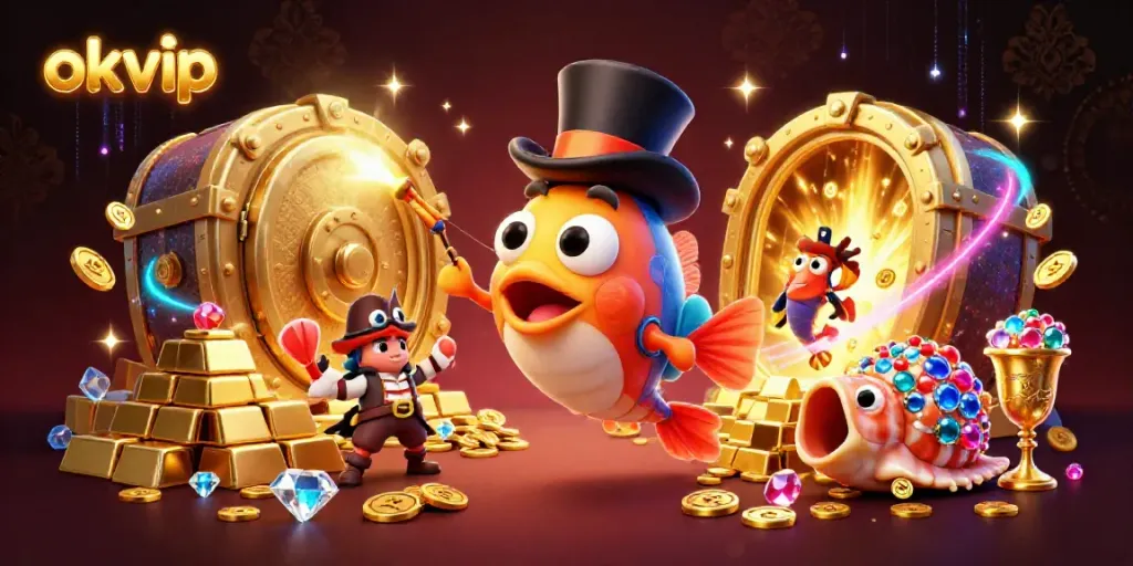 Engage in winning strategies on the vibrant okvip platform with this rich casino scene.