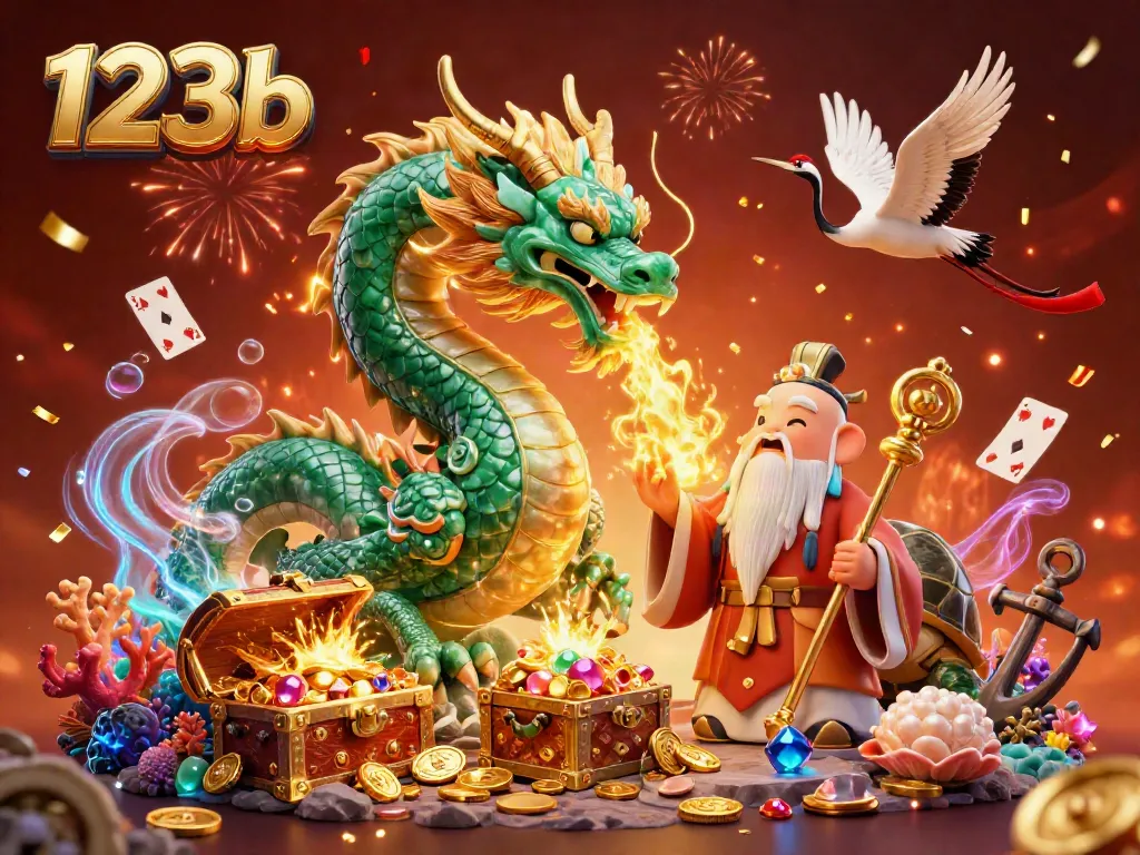 Experience thrilling 123b gambling action with a dragon and turtle sage in this vibrant casino-themed illustration.