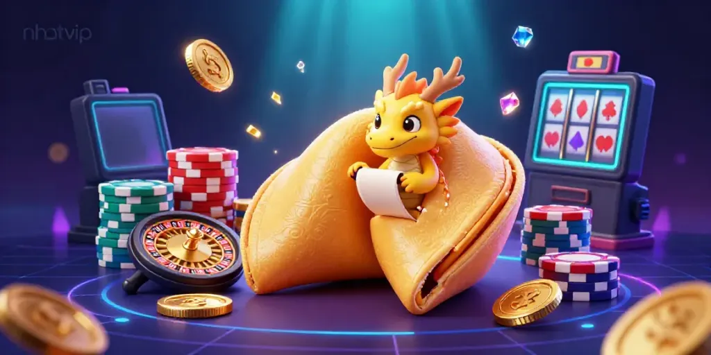 Experience thrilling gameplay with Nhatvip’s vibrant gaming scene featuring golden elements and dynamic casino activities.
