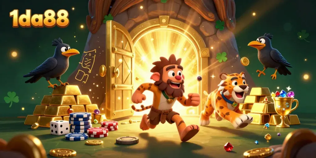 Experience the thrilling excitement of the 1da88 prehistoric casino with cavemen and treasures!