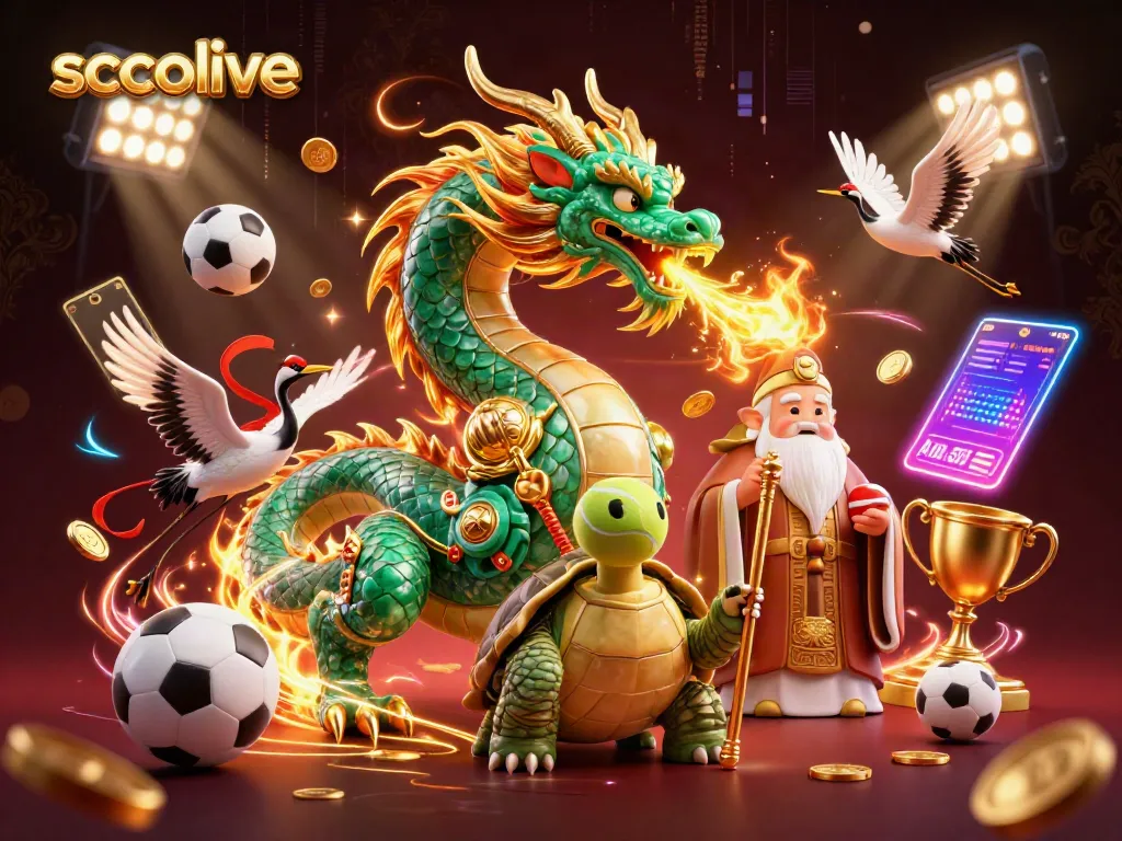 Watch socolive's vibrant 3D illustration showcasing sports elements and dynamic characters.