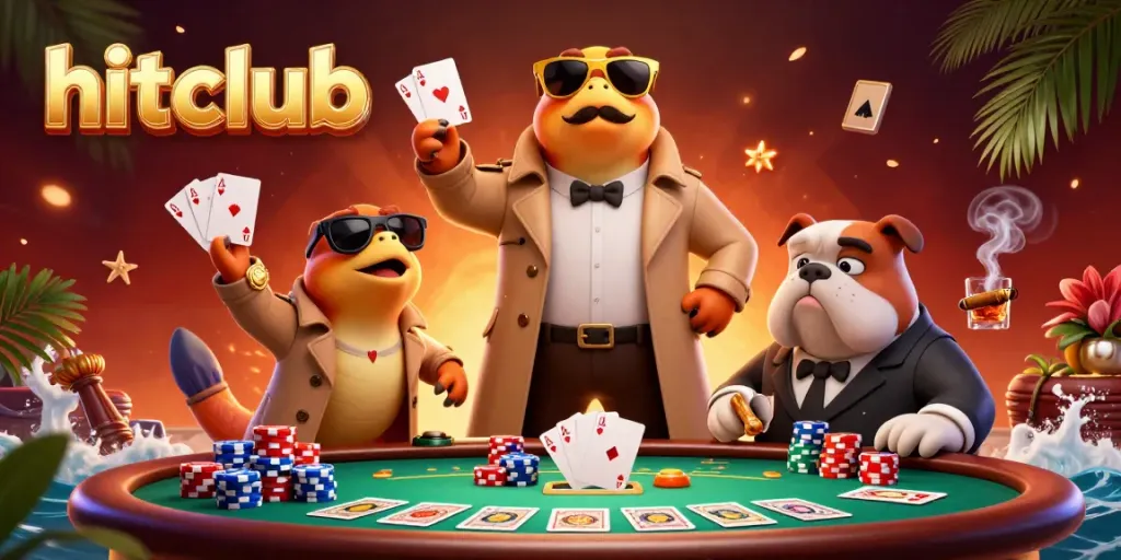 Join hitclub for thrilling poker action in a vibrant VIP casino scene.