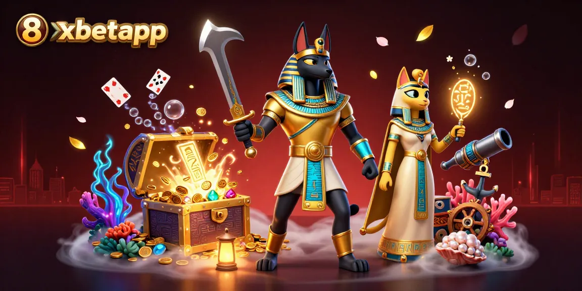 Experience the excitement of 8xbetapp with Anubis and Bastet in a dynamic casino environment.