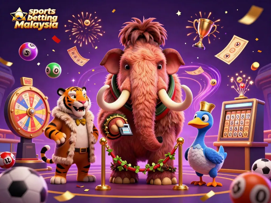 Engage in sports betting Malaysia with vibrant characters and dynamic gaming elements in a lively casino scene.
