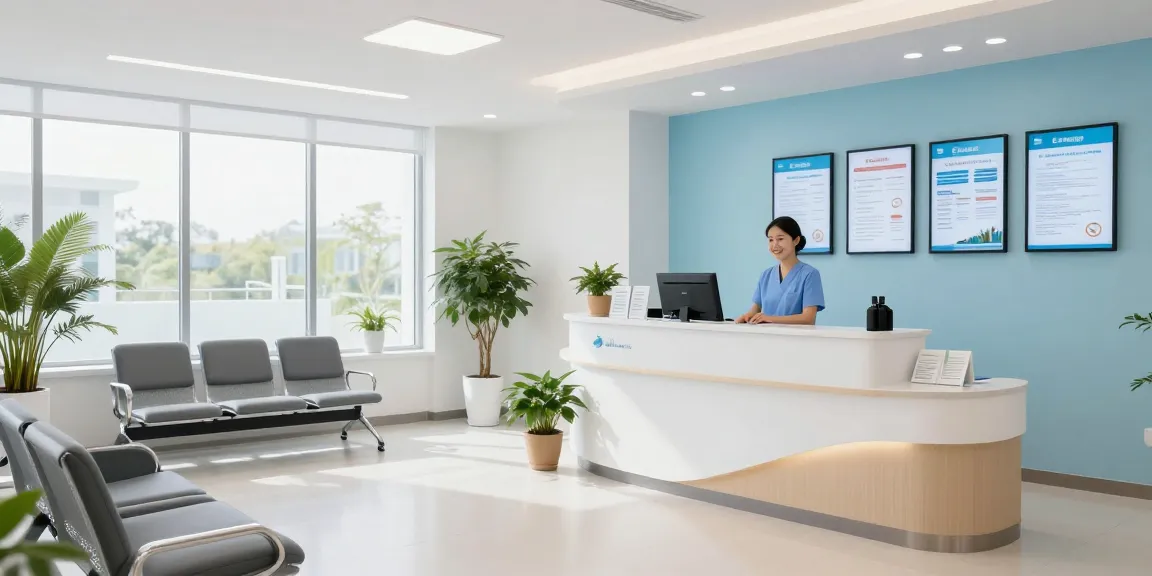 A healthcare clinic showcasing medical services and patient care, featuring professionals and wellness consultations - situs togel experience.