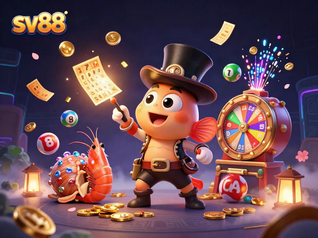 Attract golden coins with sv88’s vibrant casino adventure featuring a deep-sea anglerfish and treasures.