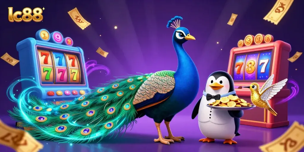 Experience thrilling gambling with lc88 featuring vibrant characters and dynamic casino elements.