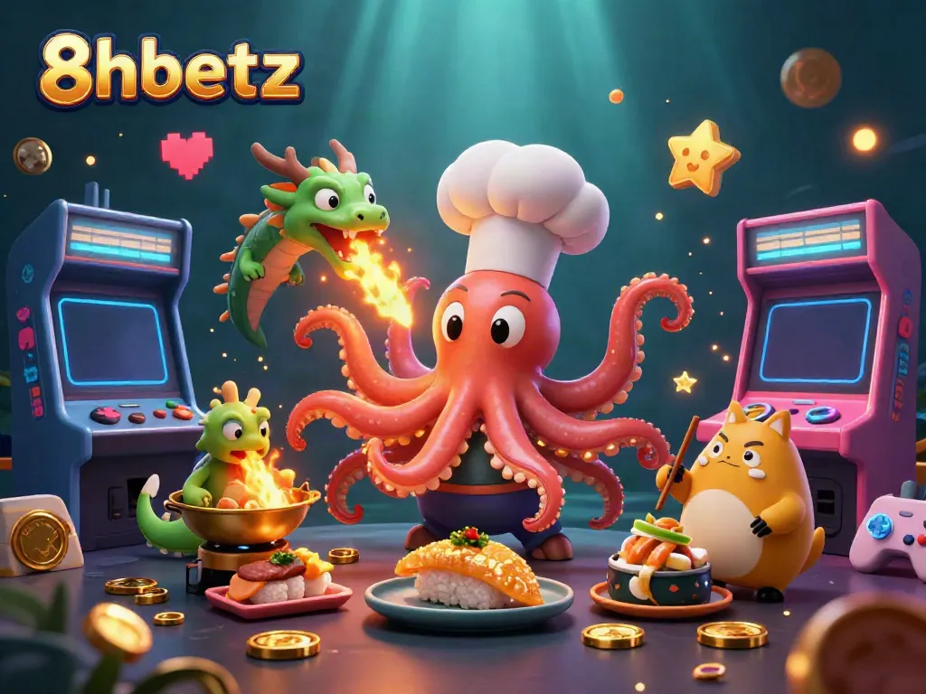 Experience the vibrant world of 8xbetz with our dynamic casino illustration featuring lucky game elements.