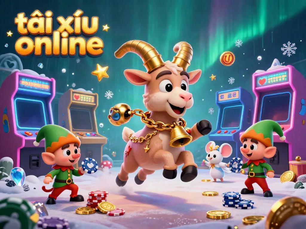 Engaging illustration of a lively scene in a tài xỉu online casino, featuring dynamic characters and vibrant game elements.