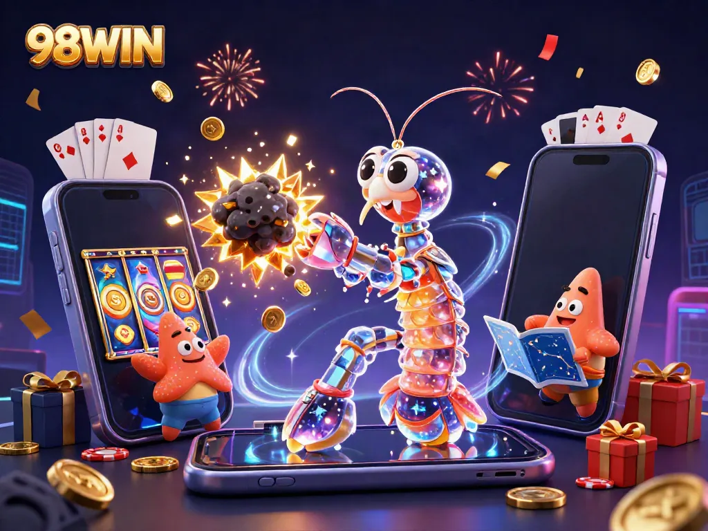 Engage in thrilling gameplay with 98WIN's dynamic casino adventures featuring unique characters and vibrant game elements.