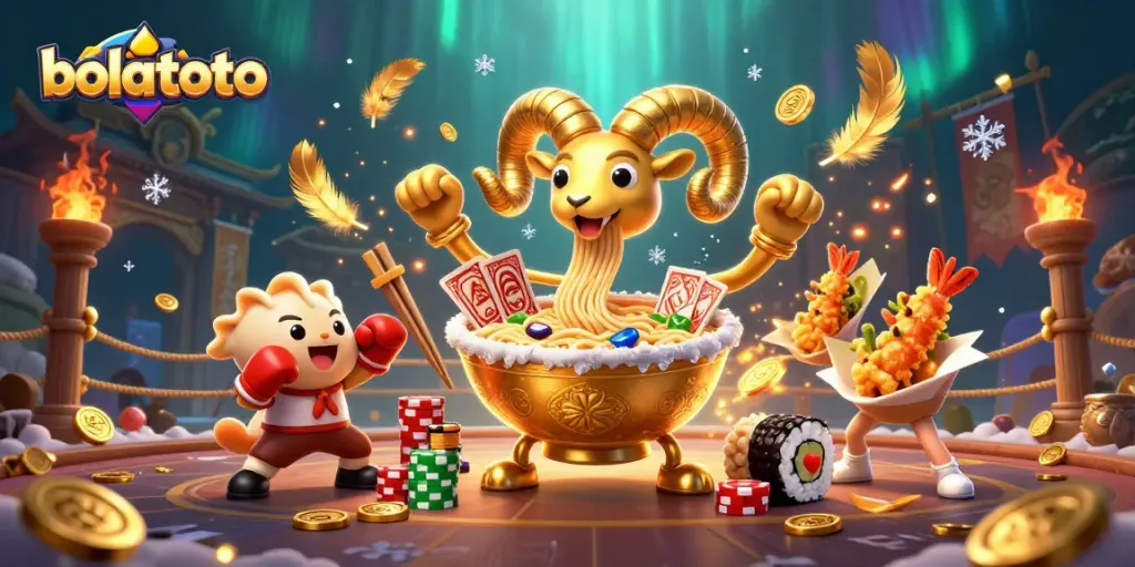 bolatoto highlights a vibrant gambling scene with energetic characters and thrilling casino elements.