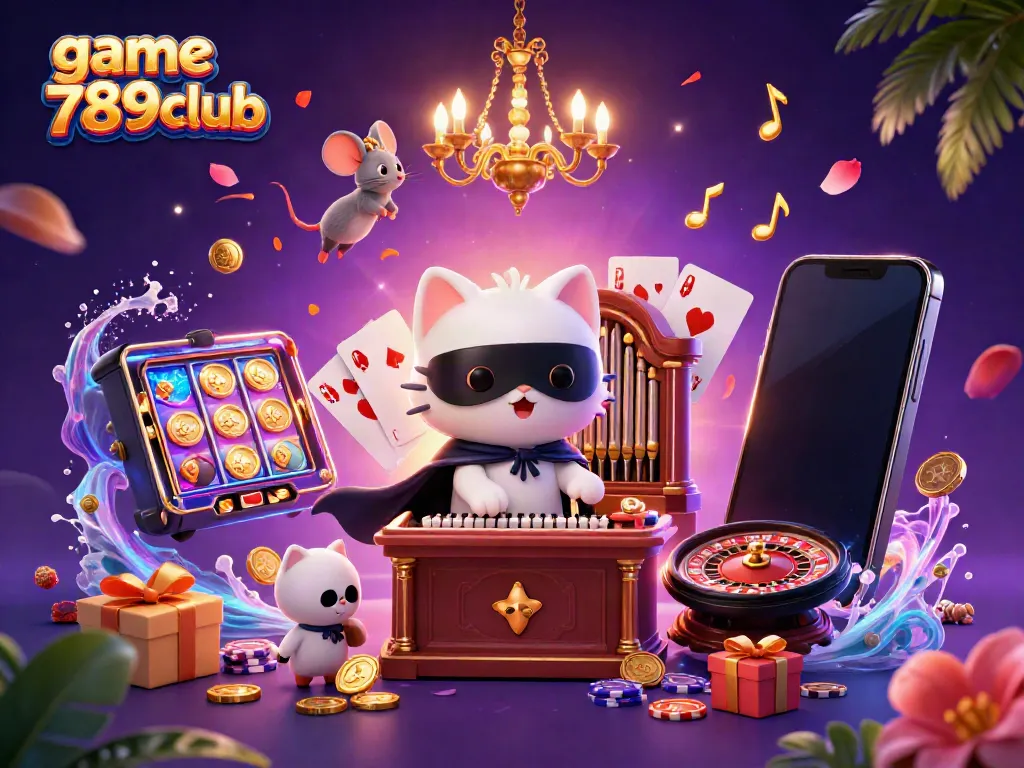 Engage in the vibrant game 789club with a dynamic 3D casino scene featuring exciting gaming elements.