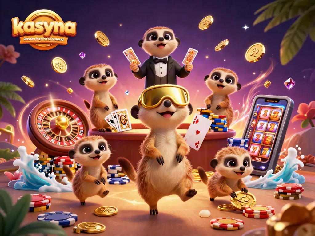 Experience the thrill of kasyna online bez weryfikacji tożsamości with vibrant meerkat dealers in a bustling casino.
