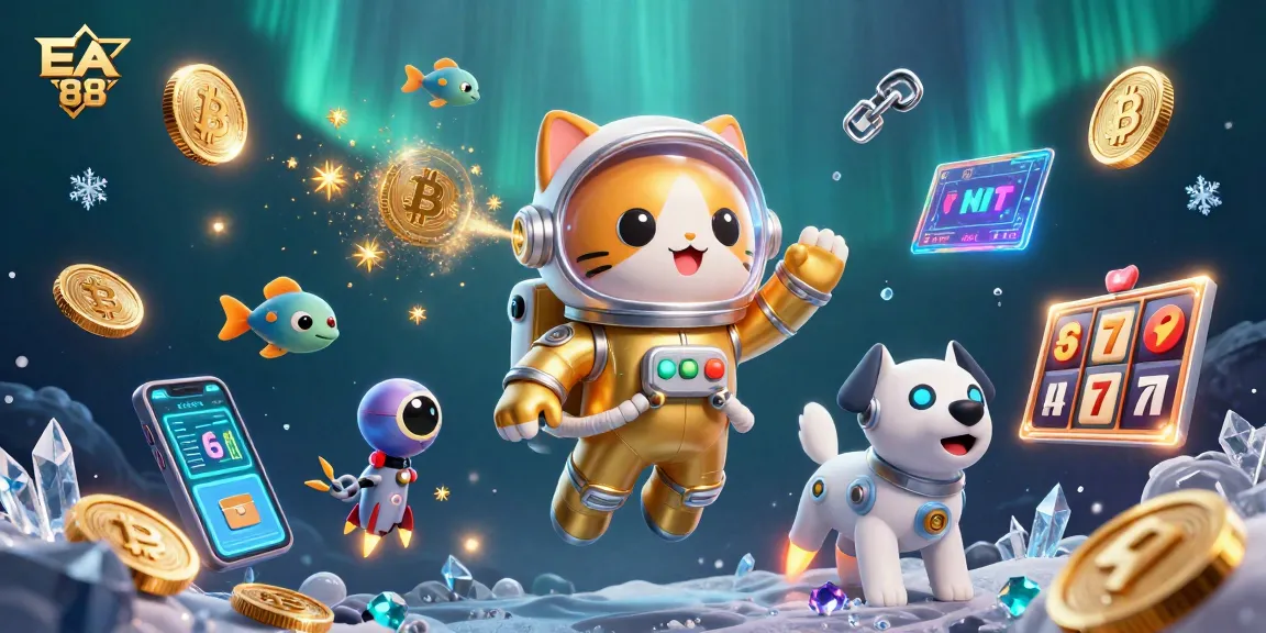Engage with EA 88 through thrilling space-themed casino action featuring vibrant characters and digital elements.