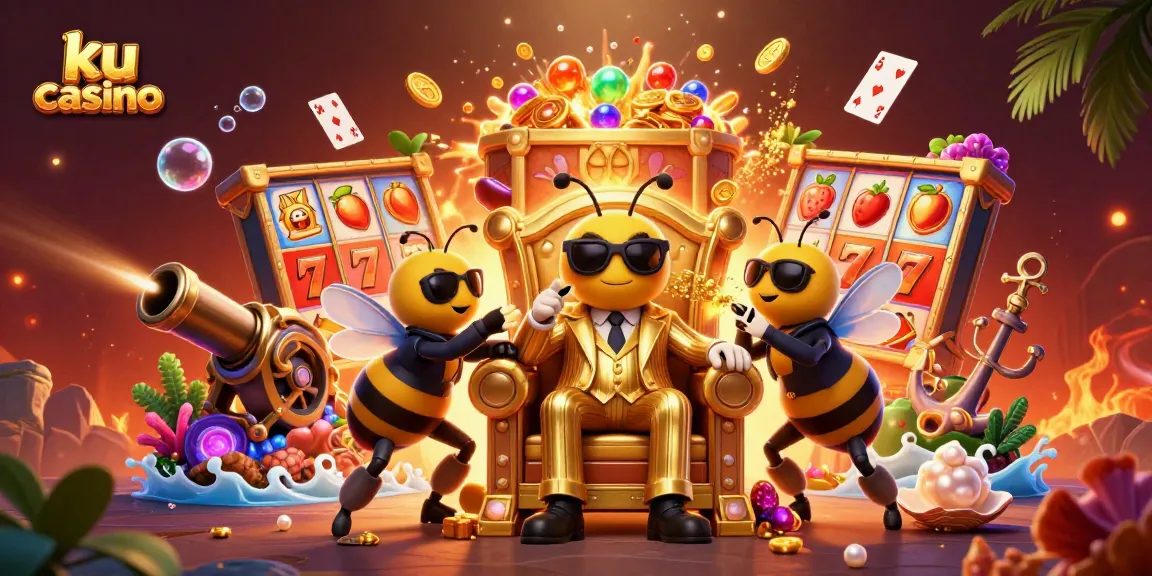 Experience exciting gameplay at ku casino with a vibrant 3D illustration of a mob boss and dynamic casino elements.