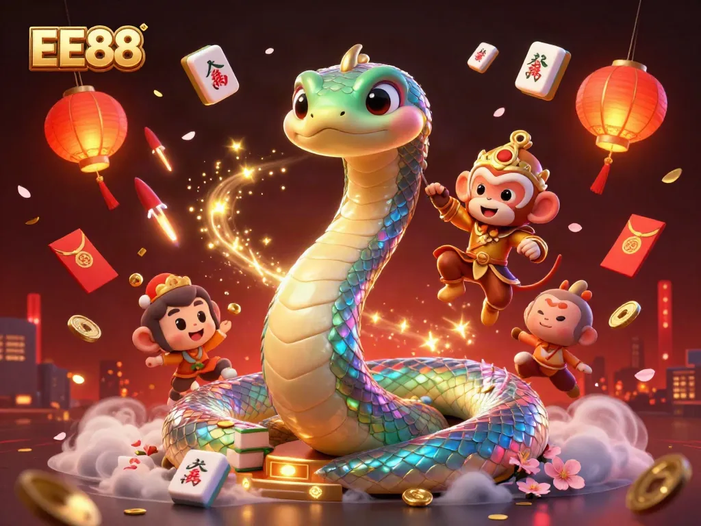 Experience thrilling excitement with EE88 in this vibrant casino-themed digital illustration.