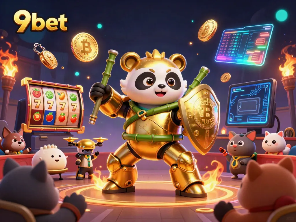Experience excitement with 9bet in a vibrant 3D casino arena showcasing dynamic gameplay elements.