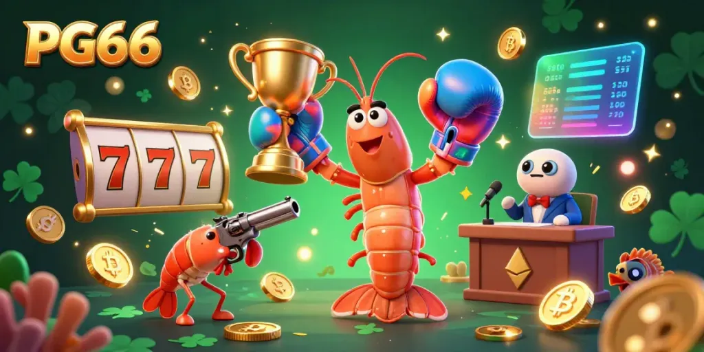Experience winning moments with PG66 featuring dynamic casino characters and vibrant slot game elements.