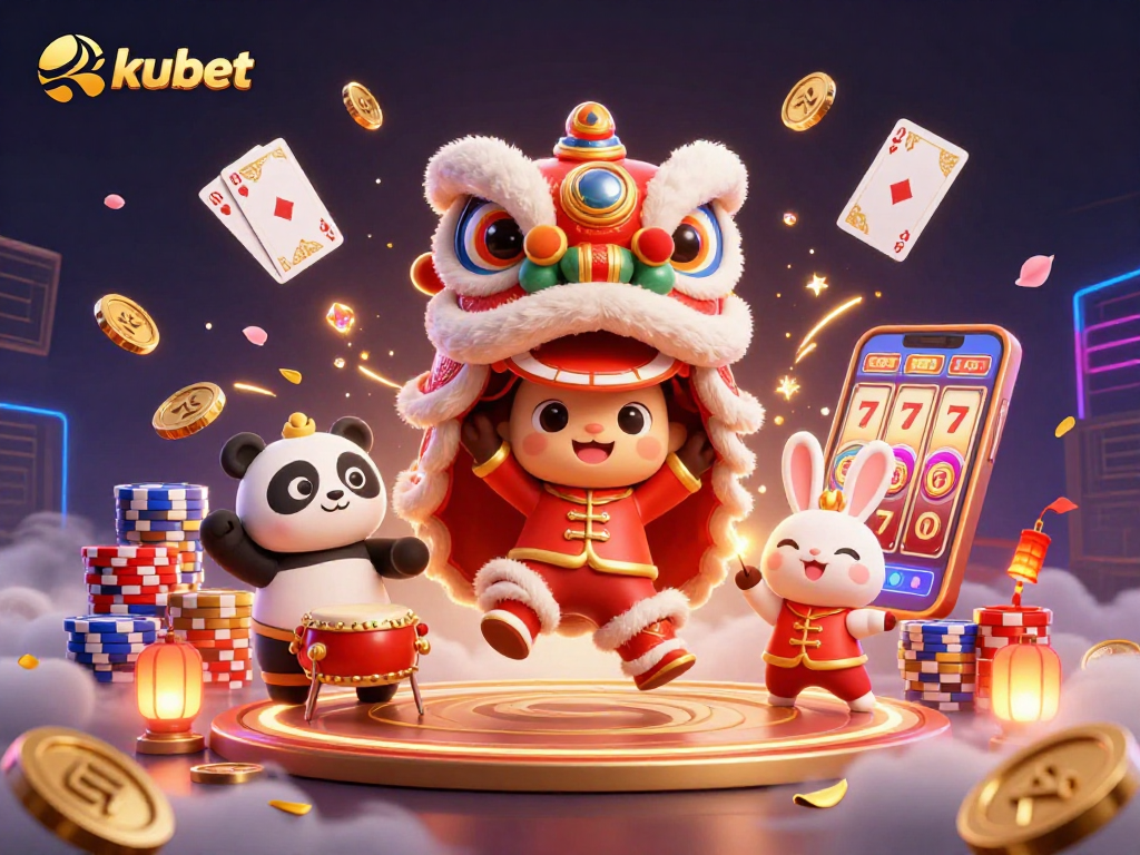 Enhance your kubet gaming experience with vibrant 3D casino illustration full of excitement.
