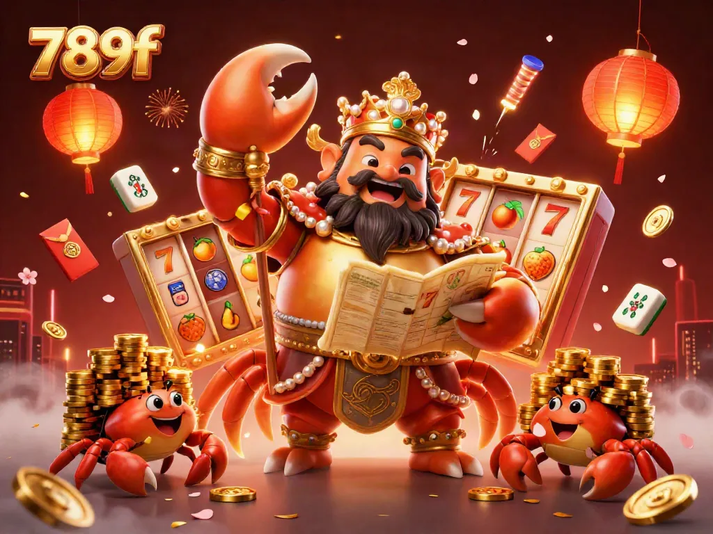 Engage with 789f's immersive casino experience, featuring a golden crab emperor and treasure themes.