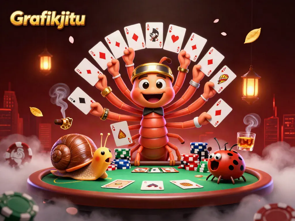 Experience Grafikjitu as the millipede dealer distributes cards in an exhilarating poker scene.