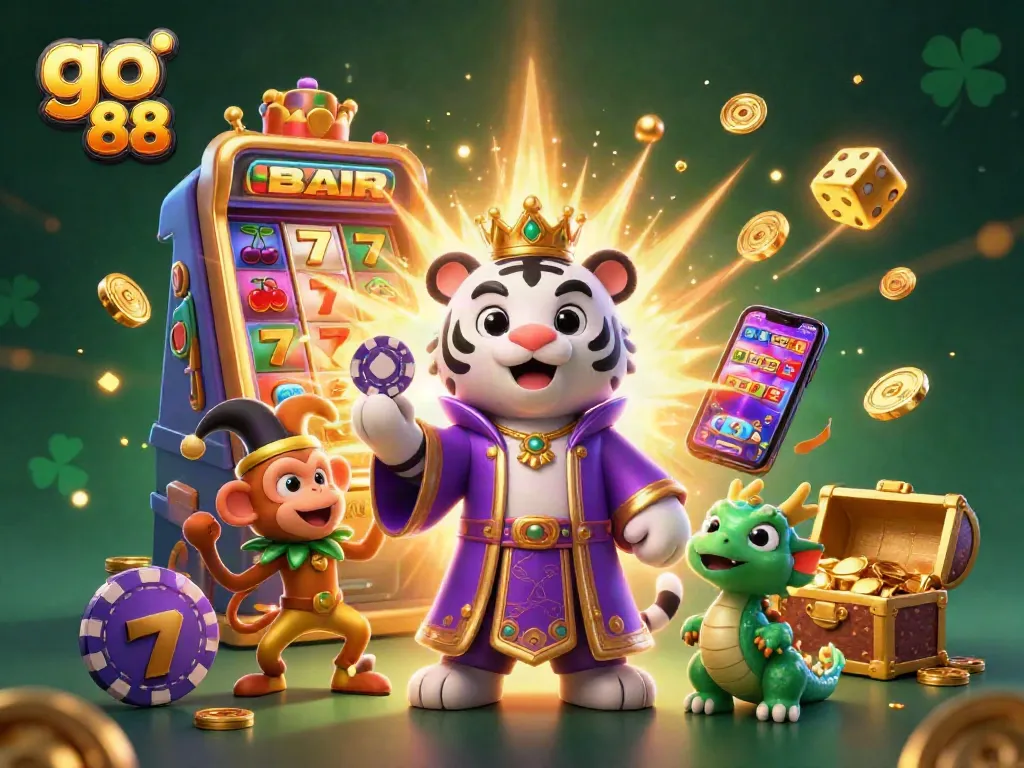 Experience thrilling gameplay with go 88 as the lucky tiger, monkey, and dragon celebrate jackpots.