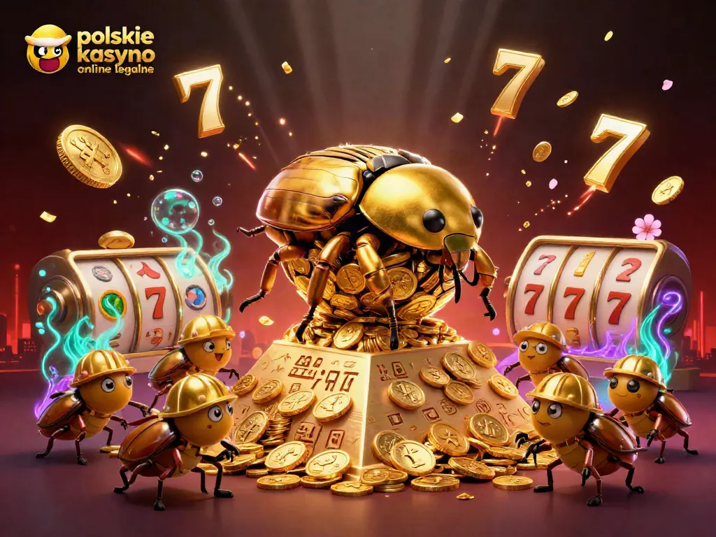 Experience polskie kasyno online legalne with a fun-filled 3D casino scene featuring gold coins and dynamic gaming elements.