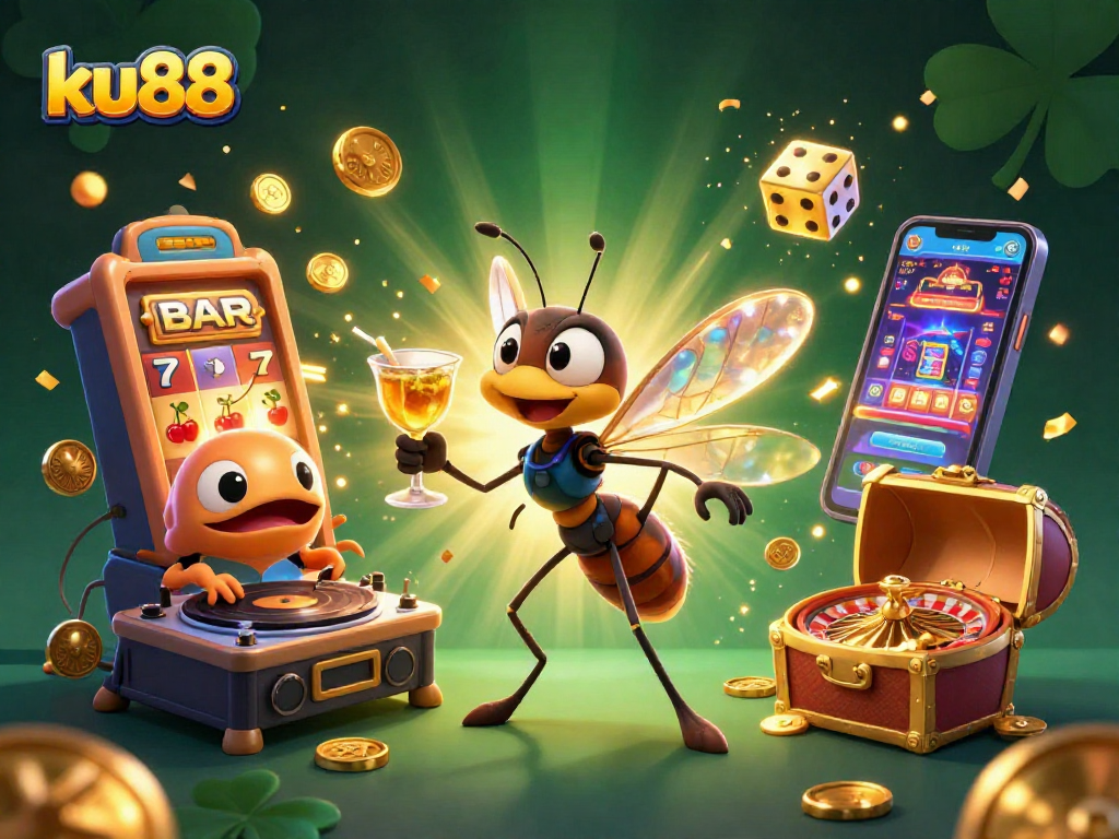 ku88 casino imagery showcasing vibrant characters and dynamic game elements in an exciting scene.