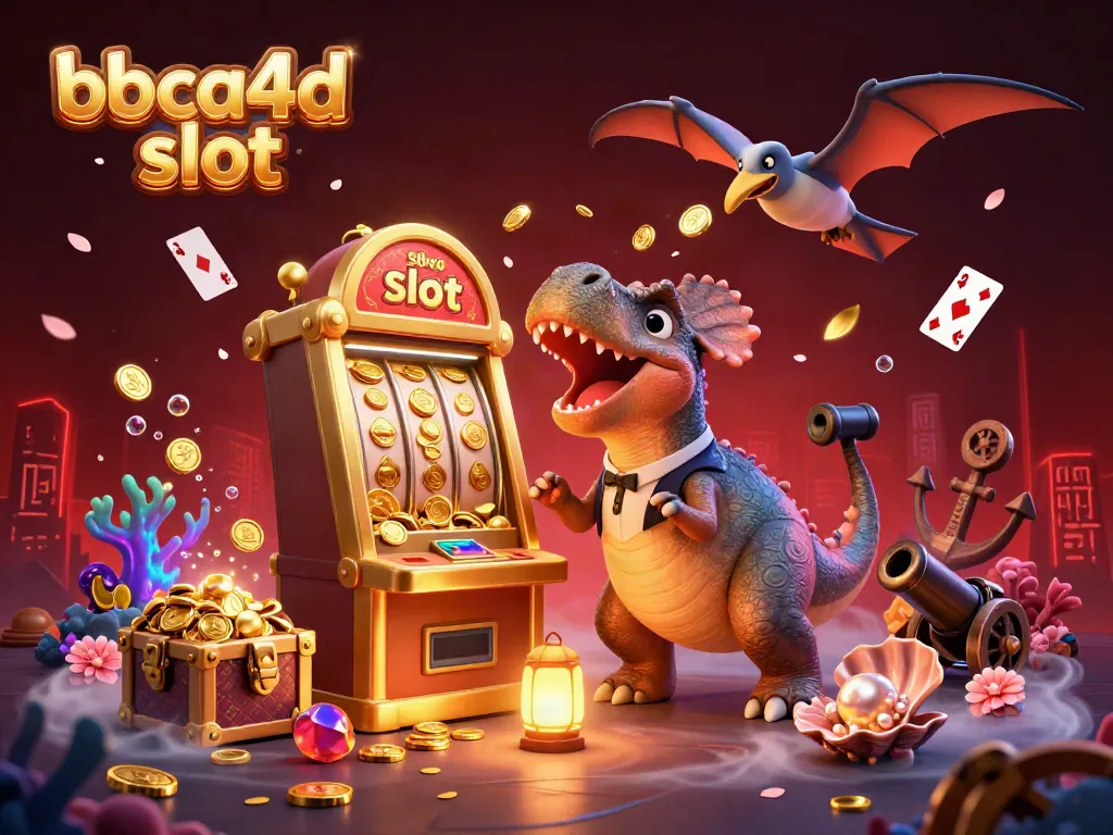 Slot mesin jackpot yang digempur oleh pachycephalosaurus di dunia kasino dengan warna cerah dari bbca4d slot.