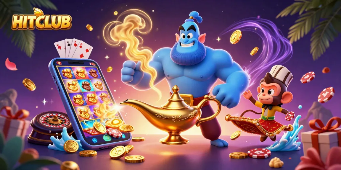 Spin and win with HITCLUB's thrilling slot games featuring vibrant reels and shining coins!