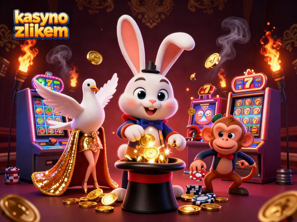 Experience gaming excitement with kasyno z blikiem featuring a magical rabbit, coins, and playful elements.