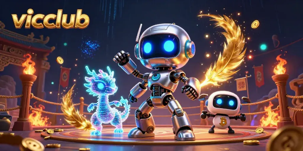 Experience winning at vicclub with vibrant cyberpunk characters and dynamic casino elements.