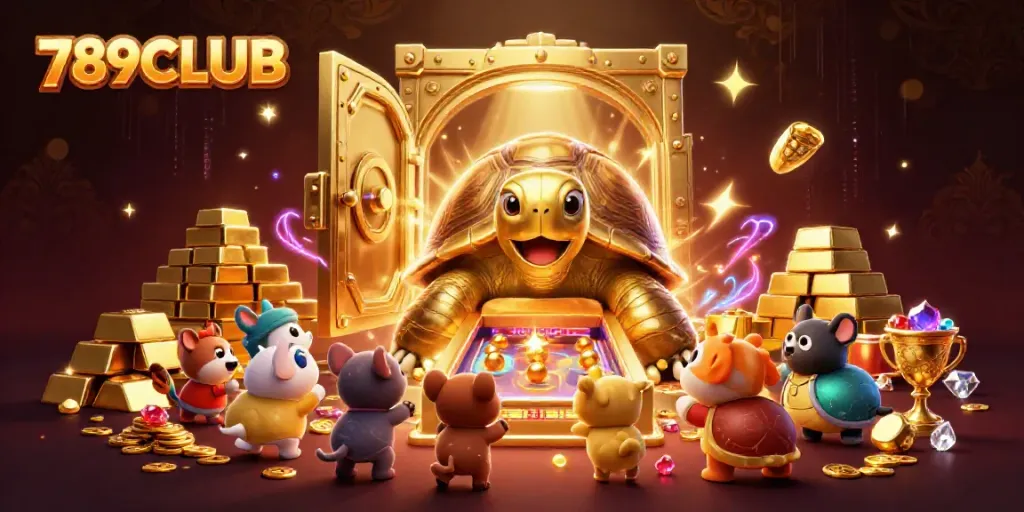Engage with the vibrant 789CLUB casino experience through an exciting game featuring a golden tortoise pinball.