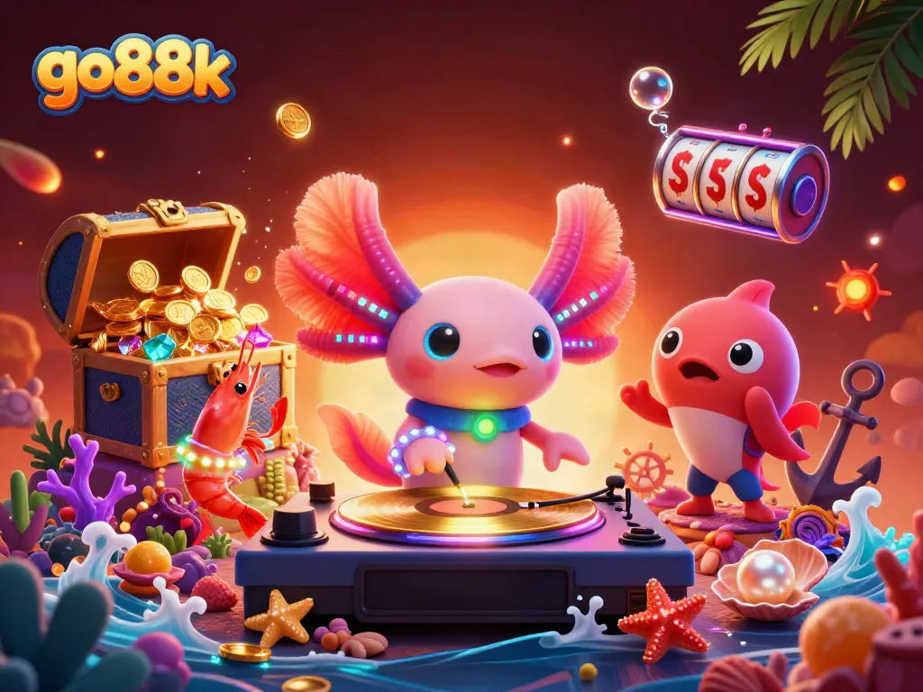 Experience go88k online gaming with a vibrant neon-themed casino scene filled with excitement.