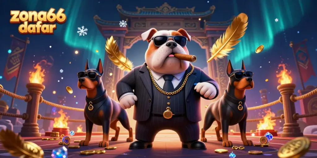 Engage with thrilling games at zona66 daftar, featuring dynamic casino-themed characters and vibrant elements.