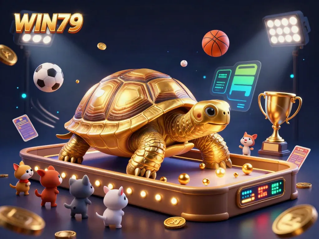 Engage with WIN79 through vibrant gaming elements in this captivating casino scene.
