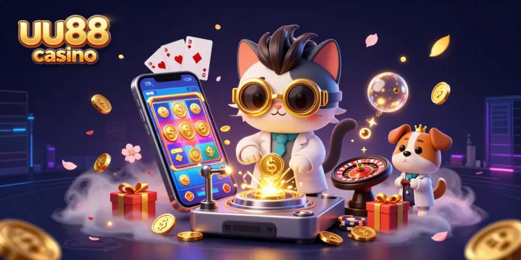 Experience the thrilling action of uu88 casino with a mad scientist and golden coins in dynamic 3D!