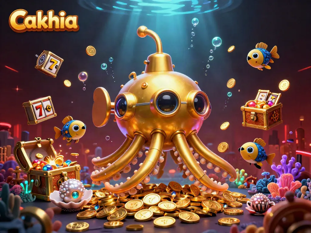 Experience the excitement of Cakhia with thrilling 3D scenes showcasing colorful slots and underwater treasures.