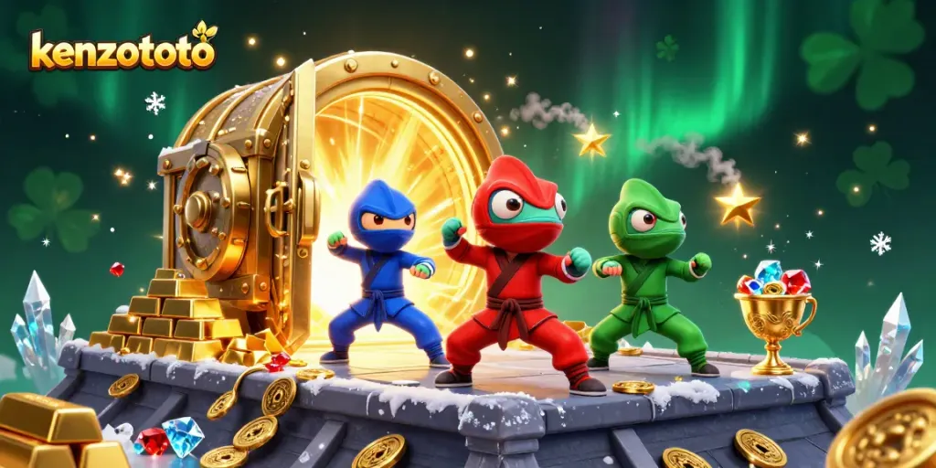 Kenzototo showcases energetic ninja chameleons in a vibrant casino atmosphere, embodying safe and thrilling gaming.