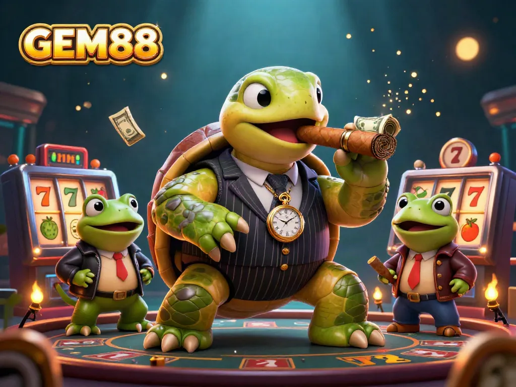 Experience the thrill of GEM88 with immersive casino action featuring unique characters and elements.