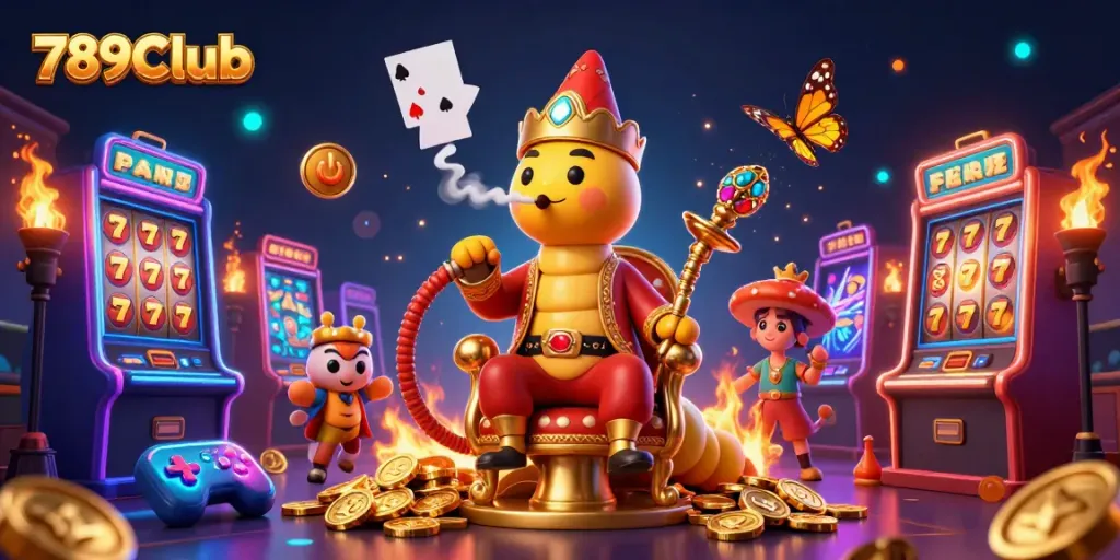 Experience the vibrant world of 789Club with a colorful casino-themed 3D illustration featuring exciting game elements.