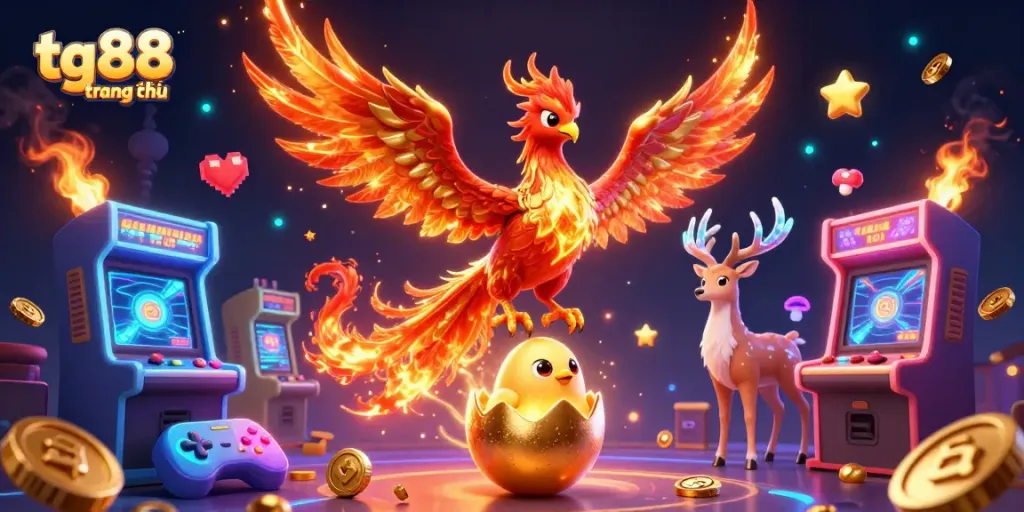 Play exciting games with tg88 trang chủ, showcasing vibrant 3D characters and casino elements for thrilling gaming experiences.