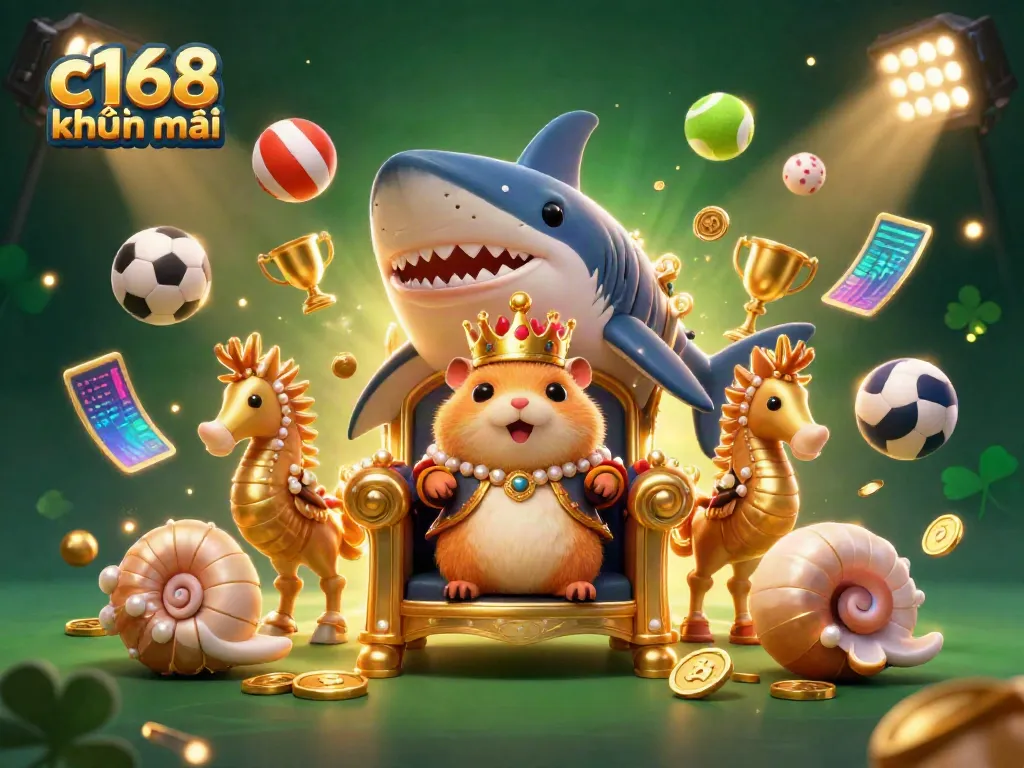 Experience exciting c168 khuyến mãi with a whimsical golden hamster king and sports-themed thrills.
