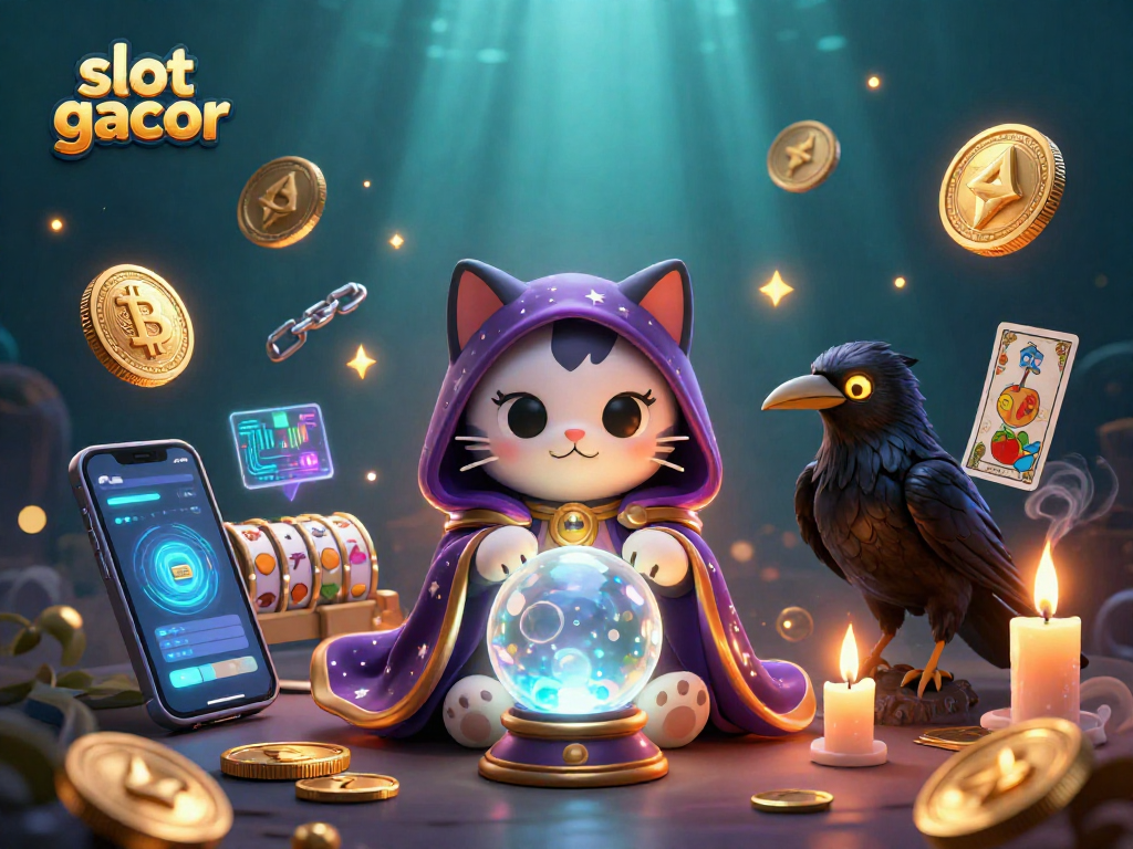 Spin winning slots with slot gacor while surrounded by mystical treasures and vibrant elements.